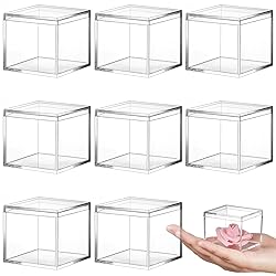 Blulu 8 Pieces Clear Acrylic Plastic Jewelry Box
