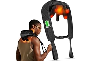CuPiLo Cordless Neck Massager HSA Eligible FSA, Upgarded Deep Tissue Kneading Shoulder Massager with Heat, Electric Shiatsu Massager Pillow for Neck and Shoulder, Christmas Gifts for Women Men
