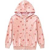 Little Hand Girls Unicorn Hoodies Zip Up Kids Strawberry Jackets Long Sleeve Toddler Dinosaur Sweatshirt Clothes 2-7 Years