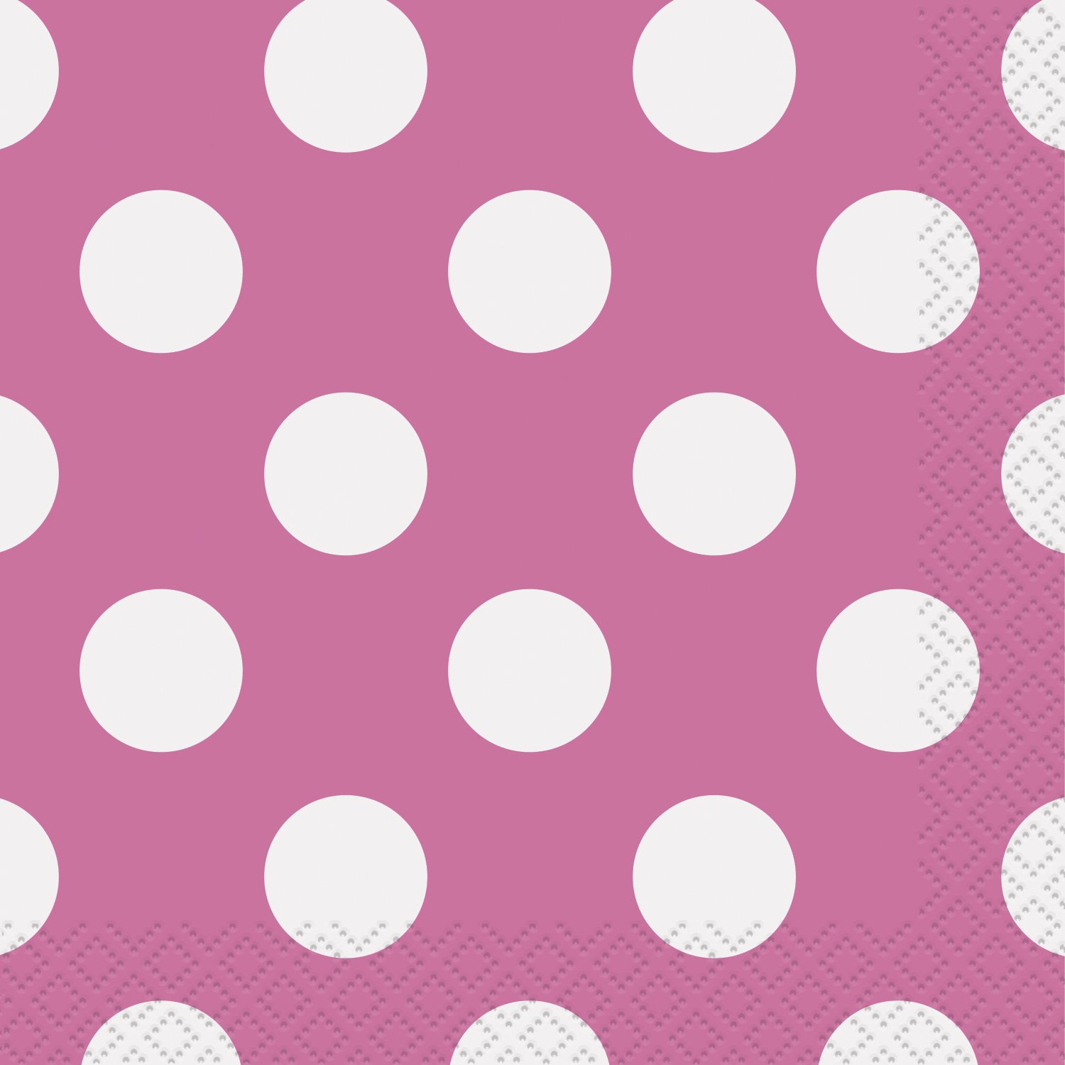 Unique Party 30430 - 5" Hot Pink Polka Dot Paper Napkins, Pack of 16