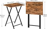 HOOBRO Side Table 2 Set Folding Tables Industrial Rustic Brown EBF25BZ01 view 3