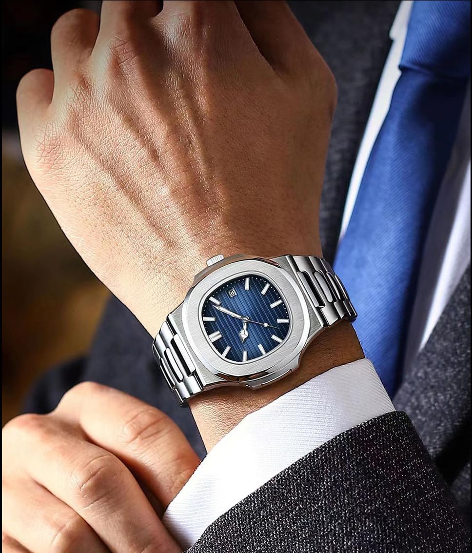 Men Quartz Movement Watch，Waterproof Luminous Men's Watch, Stainless Steel Strap Business Watches