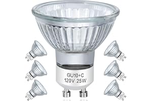 YBEK Halogen Bulb 25W GU10 120V NP5 Replacement Bulb for Track/Recessed/Accent Lighting，Candle Warmer, Scent Wax Burner MR16 JDR Dimmable, Warm White 2700K,Pack of 6
