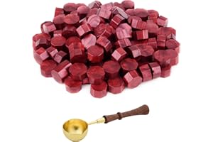 ASTARON 300 Pcs Sealing Wax Beads, Lots of Colors Options for Wax Seal Stamp, Octagon Wax Seal Kit with 1 Wax Melting Spoon, 