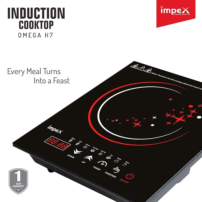 Buy Impex Omega H7 Touch Control Induction Cooktop Without Pot