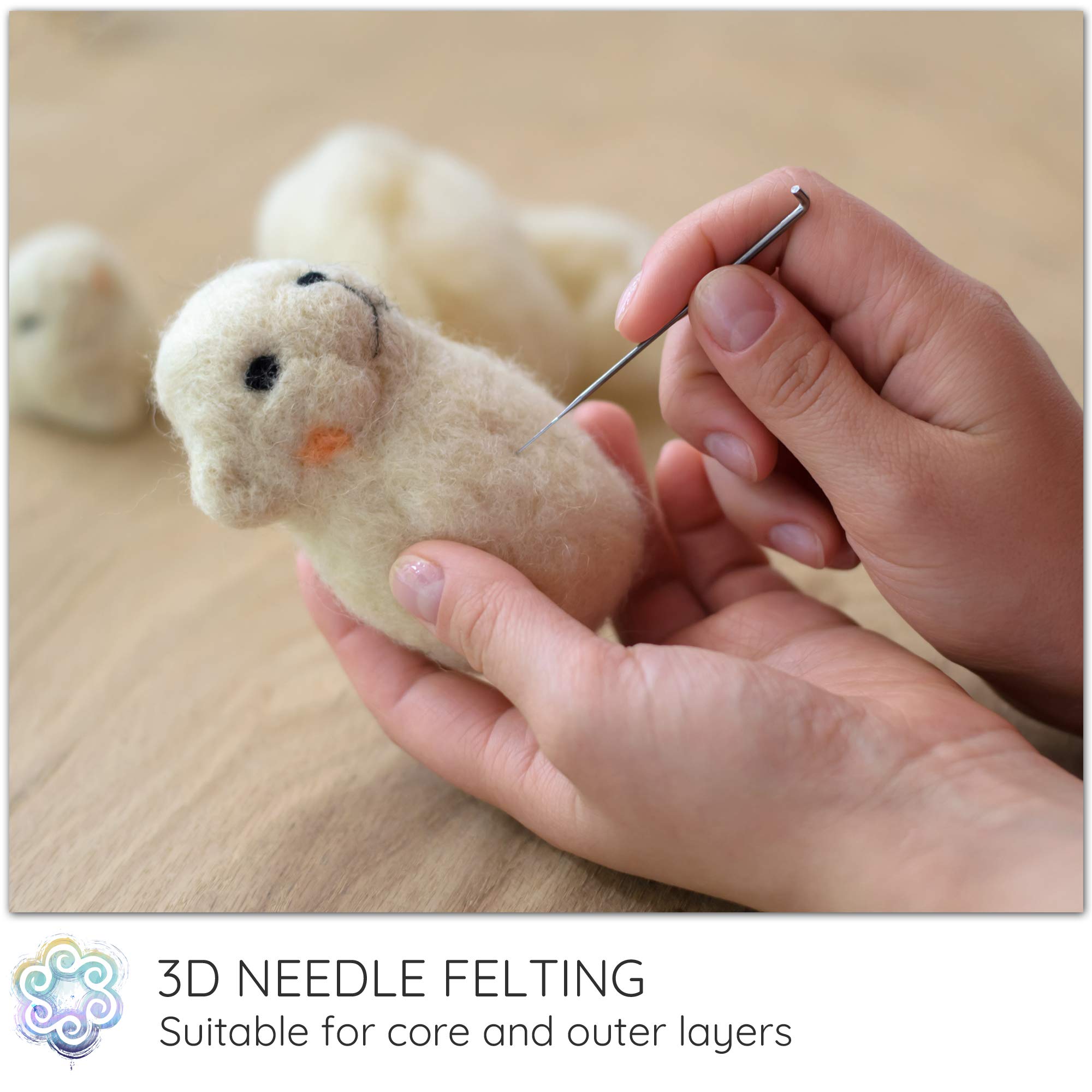 Core Wool for Needle Felting, Crochet Toys, Amigurumi Stuffing. Super Clean Wool Filler for Pillows, Stuffed Animals, Dryer Balls. 1LB, Natural White