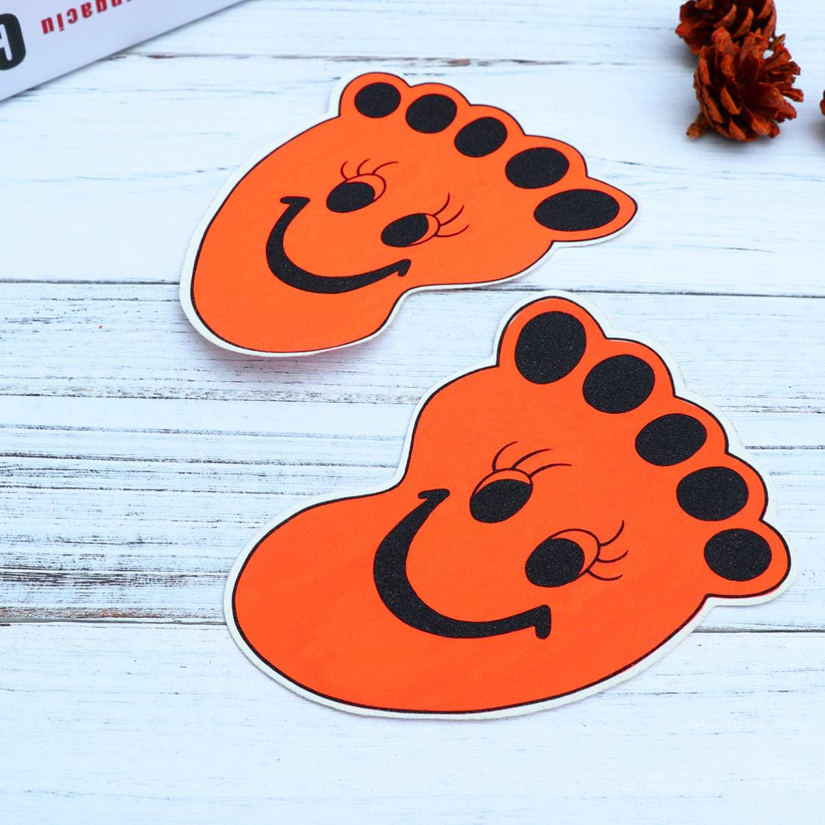 TOPBATHY 6PCS Footprint NonSlip Bathtub Stickers Cartoon Waterproof