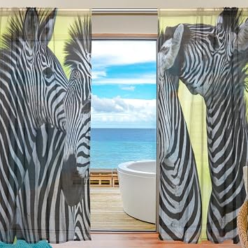 Amazon De 2 Teilig Jstel Zebra Afrika Muster Print Tull