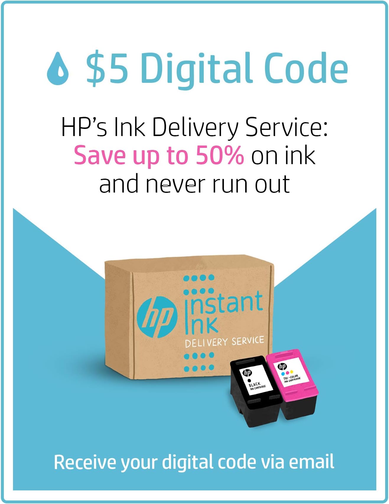 HP Instant Ink $5 Prepaid Code - Ink and toner subscription service