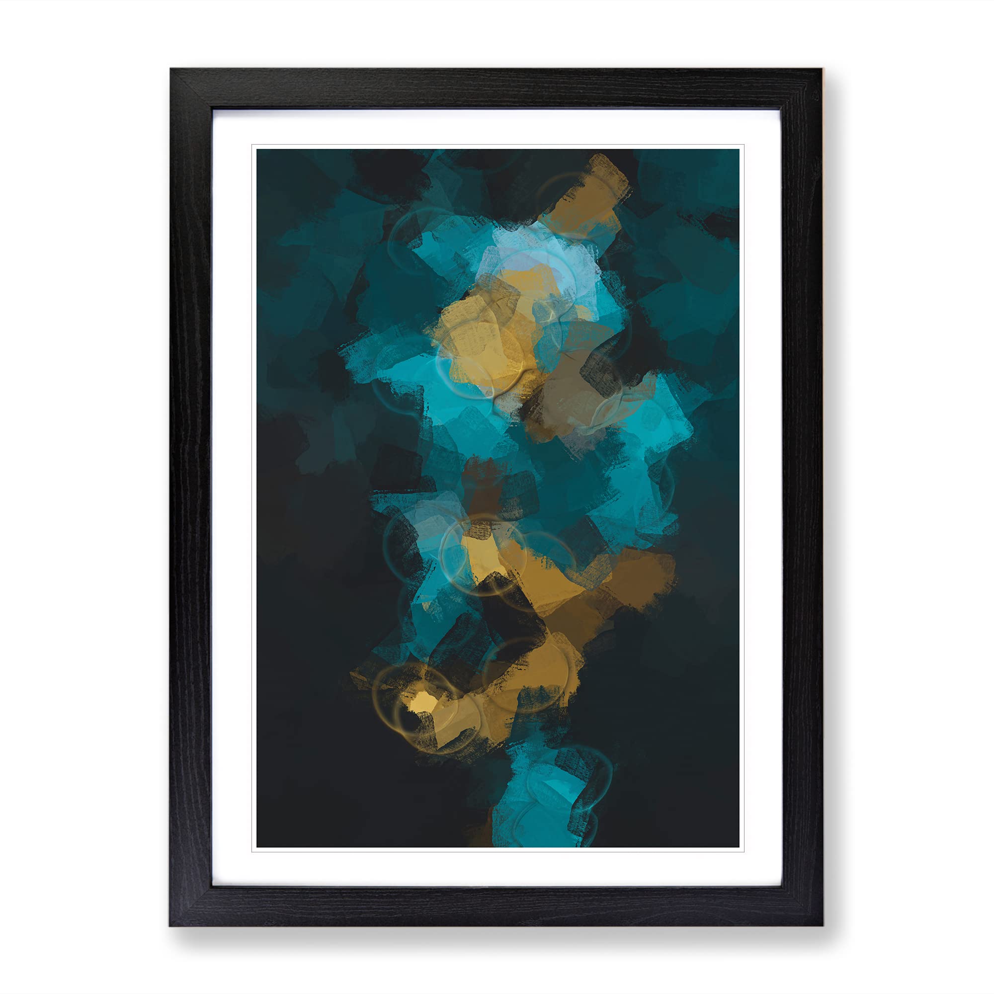 Light Blur In Abstract Modern Framed Wall Art Print, Ready to Hang Picture for Living Room Bedroom Home Office Décor, Black A3 (34 x 46 cm)