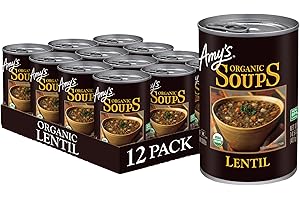 Amy's Soup, Vegan, Gluten Free, Organic Lentil, 14.5 Ounce (Pack of 12)