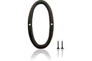 HOMUS 5.5 Inch House Numbers, Cast Iron House Numbers for Outside, Address Numbers for Houses, Farmhouse, Garage, Shop, Offices, Hotel, NUMBER 0