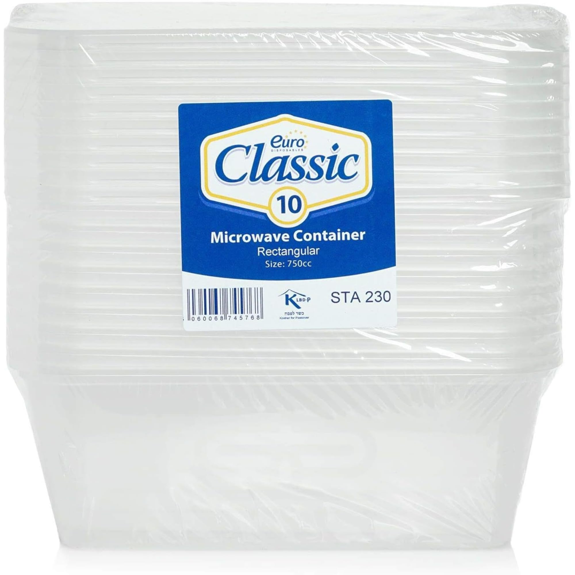 Euro Classic Essential Housewares 10 Plastic Food Containers with Lids - 750ml. BPA-Free Leak-Proof Plastic Lunch Box Meal Prep Containers Reusable. Lunchbox Snack Box Food Storage Containers.