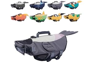 Gyuzh Dog Life Jacket for Swimming,Dog Life Vest for Swimming Boating,Dog Flotation Vest Hign Buoyancy,Shark Dog Swim Safety Vest,Dog Life Jacket with Rescue Handle for Small Medium Large Dogs