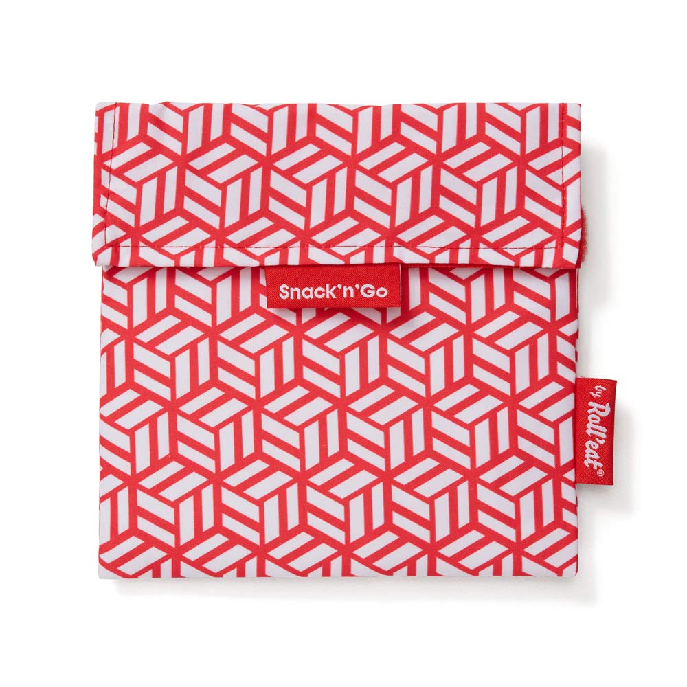 Roll'eat ® | Reusable Snack Bag | Kids Snacks Container | Eco Friendly Food Bag | Red Snack Holder - Snack'n'Go Tiles