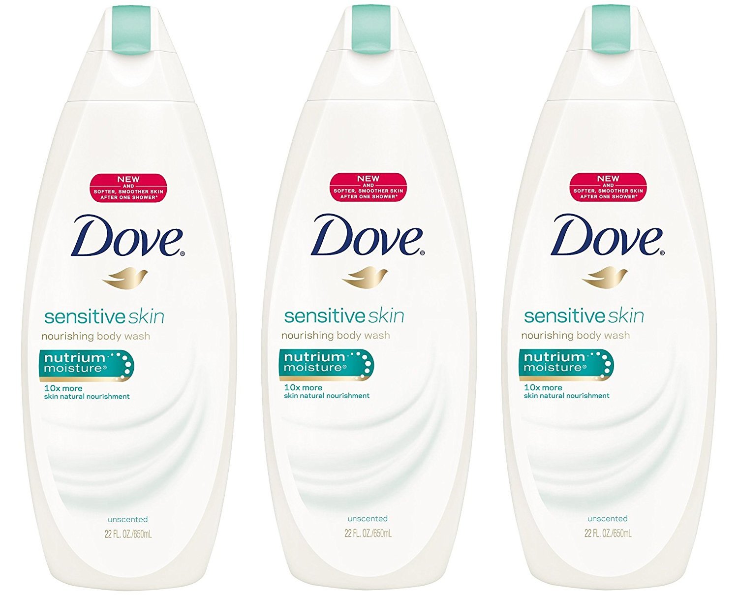 Dove Sensitive Skin Nourishing Body Wash, Unscented 22 oz