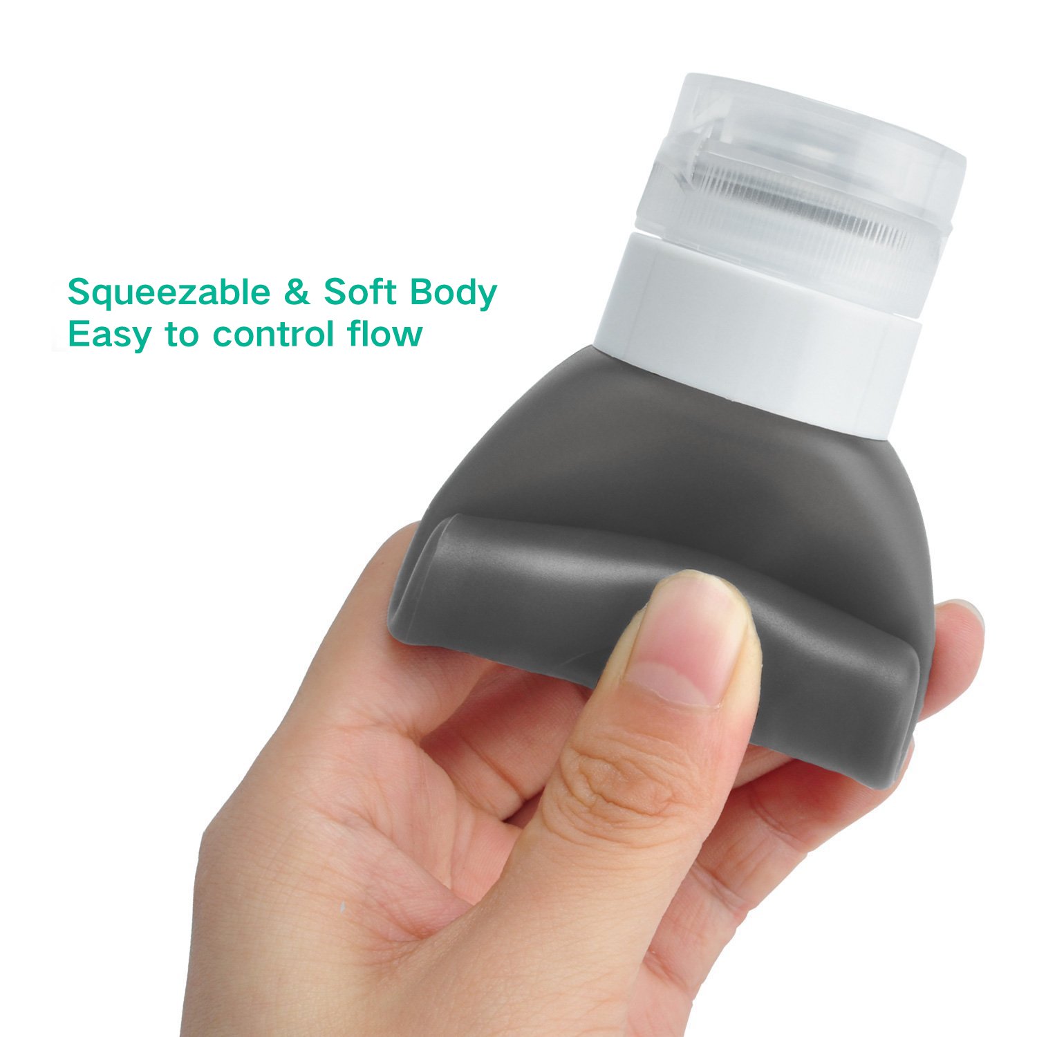 Uerstar Travel Bottles,Leakproof Silicone Refillable Travel Containers,Squeezable Travel Tube Sets Cosmetic Toiletry Containers for Shampoo Lotion Soap