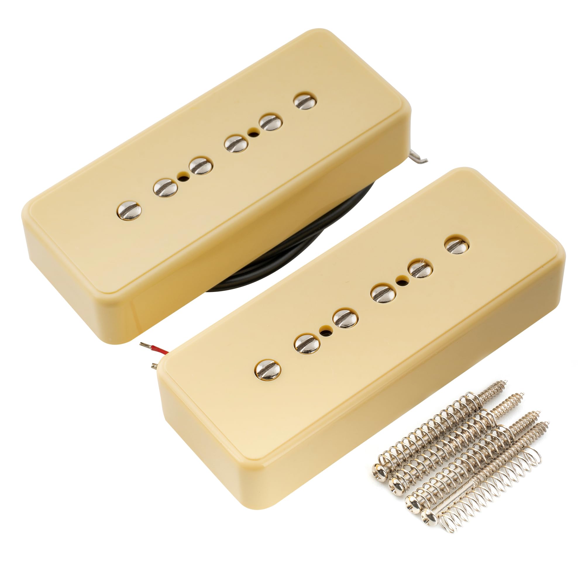 Artec ASA90 Alnico 5 P90 Soapbar Single Coil Pickup Electric Guitar Neck Bridge Pickup Set 7.5K, Cream