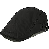 Cotton Newsboy Hat for Men Flat Cap Adjustable Lightweight Ivy Gatsby Cabbie Driving Hat