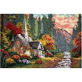HIYIRUI Large Size Latch Hook Rug Kits for Adults and Children 43.3 x 29.5 Inch DIY Needlework Crocheting Rug Kit with Color Preprinted Pattern