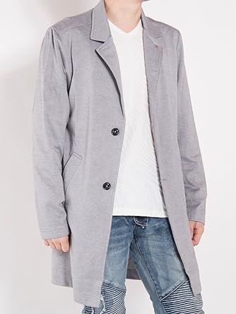 Amazon チェスターコート メンズ 秋 無地 黒 グレー 青 コート