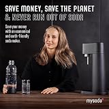 Mysoda Woody Sparkling Water Maker 1L Bottle Renewable Wood Composite Black view 3