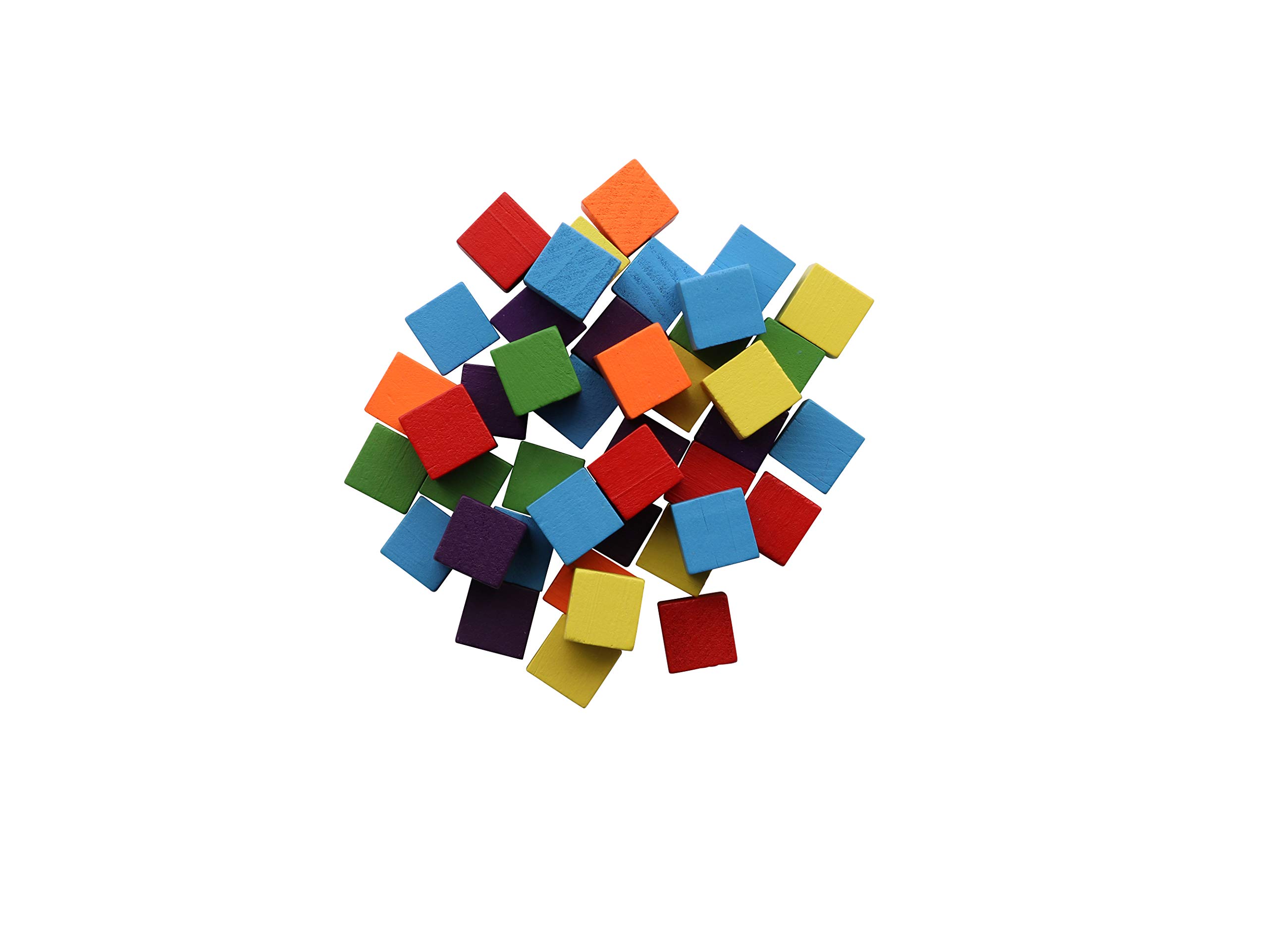 GLOREX Wooden Cubes, Multicolored, 15 mm