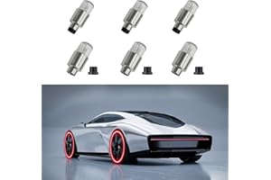 QZTYTY 6PCS Car Tire Valve Light, LED Wheel Lights, Waterproof LED Flashing Light, Universal Car Exterior Accessories Neon Flash Light Tire Valve Lights Compatible with Car Motorcycle (Red)