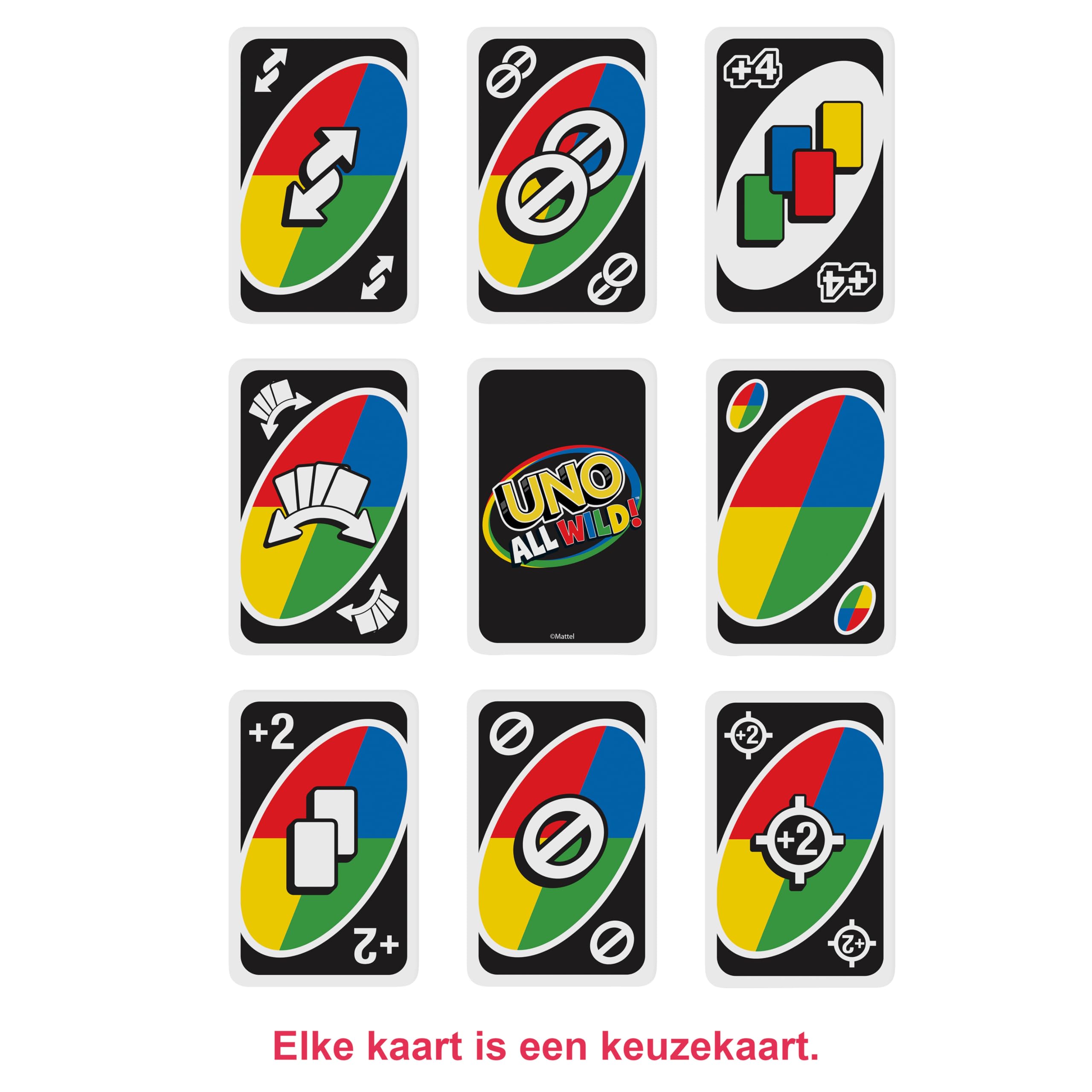 Mattel Games HHL33 - UNO All Wild Kartenspiel mit 112 Karten, Reisespiel, Kinderspiel, Familienspiel und Gesellschaftsspiel, ab 7 Jahren 3