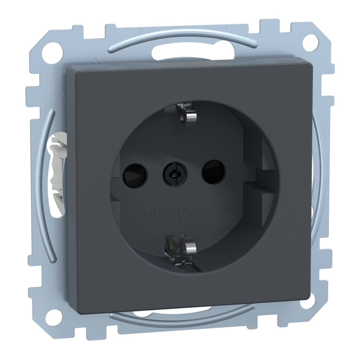 Merten MEG2300 0414 SCHUKO Socket Outlet, Higher Touch Protection, Plug-in Terminals, Anthracite, System M