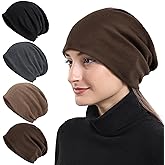 Senker Fashion Slouchy Beanie Hats for Women Men, Chemo Headwear Cotton Beanies Soft Lightweight Chemo Skull Cap Elastic
