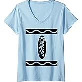 Womens Crayon Box Halloween Costume Group V-Neck T-Shirt