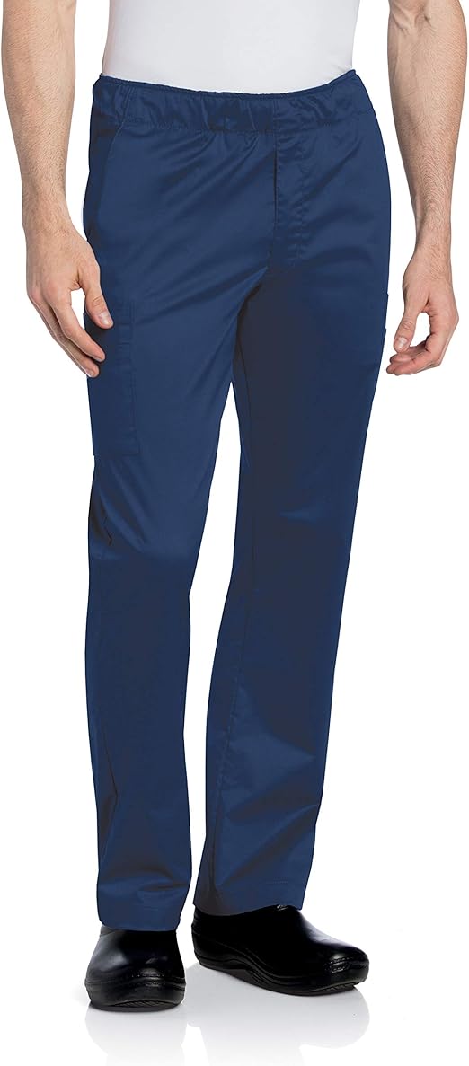 Scrubs Mens Scrub Cargo Pant Elastic Waist Zip Front Drawstring 5