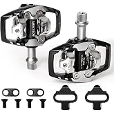 BUCKLOS Bike Clip Pedals MTB Mountain Bike Clipless Dual Sided Pedals 9/16" | Road Bike Spin Bike Anti-Slip Sealed Bearing Dual-sided Aluminum Bicycle Clips in Pedal Compatible with SPD Cleats 9/16"