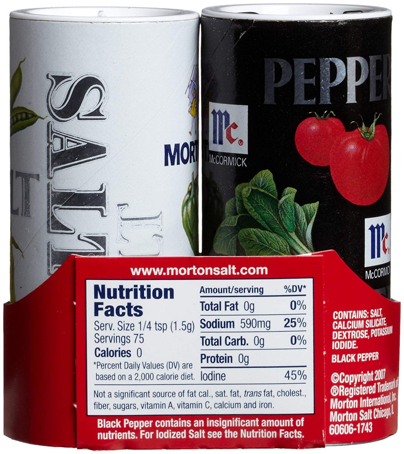 Morton McCormick Iodized Salt & Pepper, Shaker Set, 5.25 Ounce : Grocery & Gourmet Food