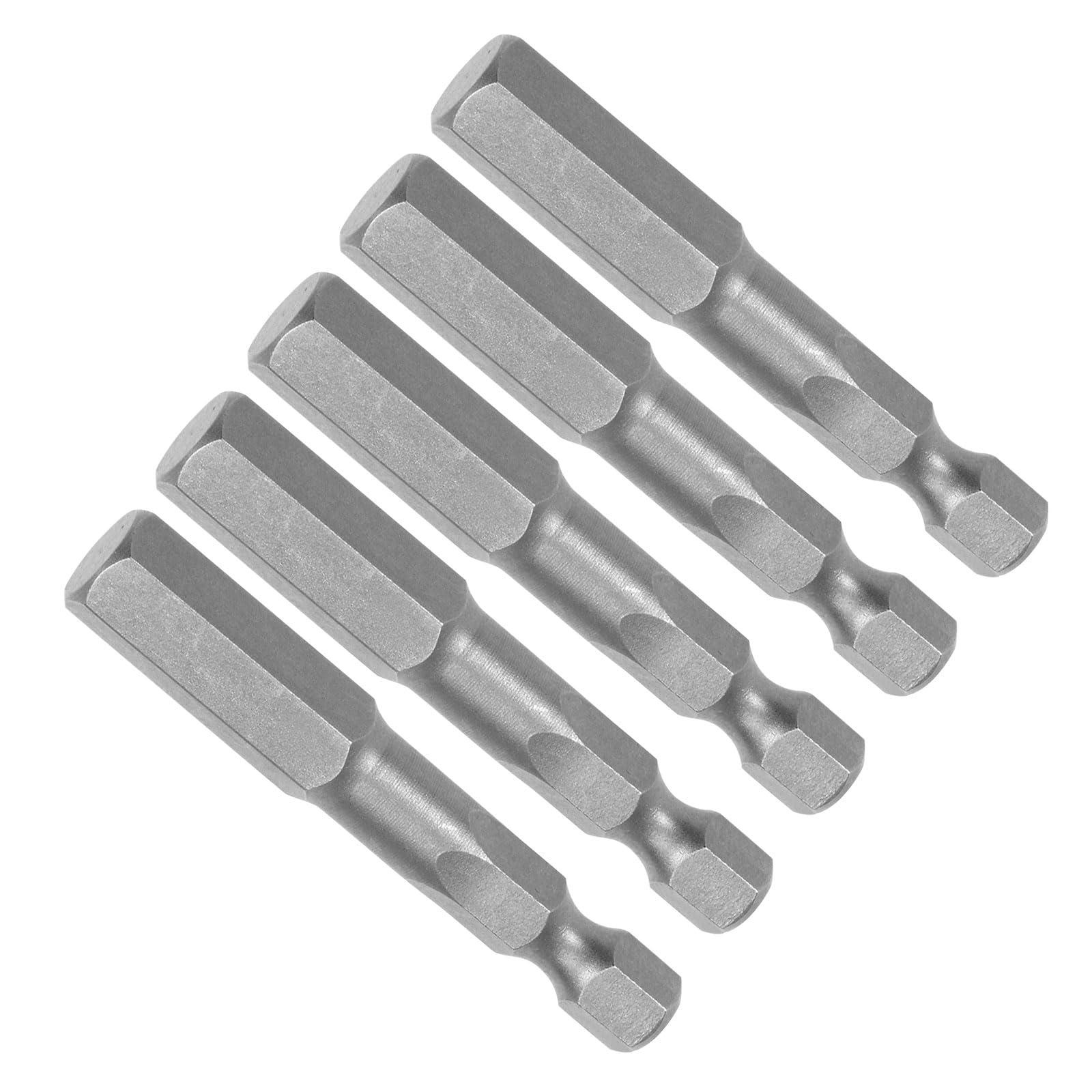 CoCud Hex Head Wrench Bit, H8 Hex Head 1/4" Hex Shank 50mm Long, S2 Alloy Steel Screwdriver Bit - (Applications: for Electric Drill), 5-Pieces