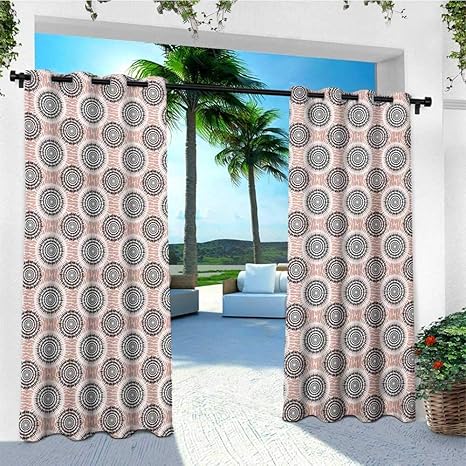 Leinuoyi - Cortinas de exterior para patio, diseño de formas circulares