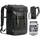 K&F CONCEPT Camera Backpacks for Photographers Travel Bag for Tripod Camera Lence Accessory with laptop compartment and Rain Cover Waterproof Multi-Functional Camera Bags for Dslr Cameras Black