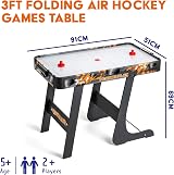 Powerplay 3ft Folding Air Hockey Table Compact Portable Mini Game view 7