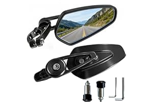 LDZZEL Motorcycle Mirrors, 7/8'' (22mm) Handlebars Bar End Mirrors Snowmobile Rear View Side Mirrors 360° Rotatable for Motor