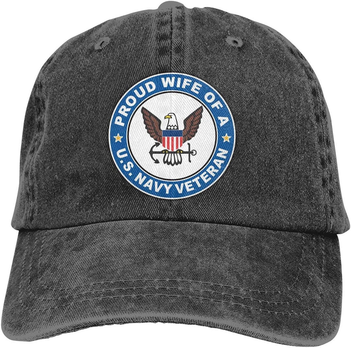 Us Navy Veteran Proud Wife Unisex Adjustable Baseball Caps Denim Hats