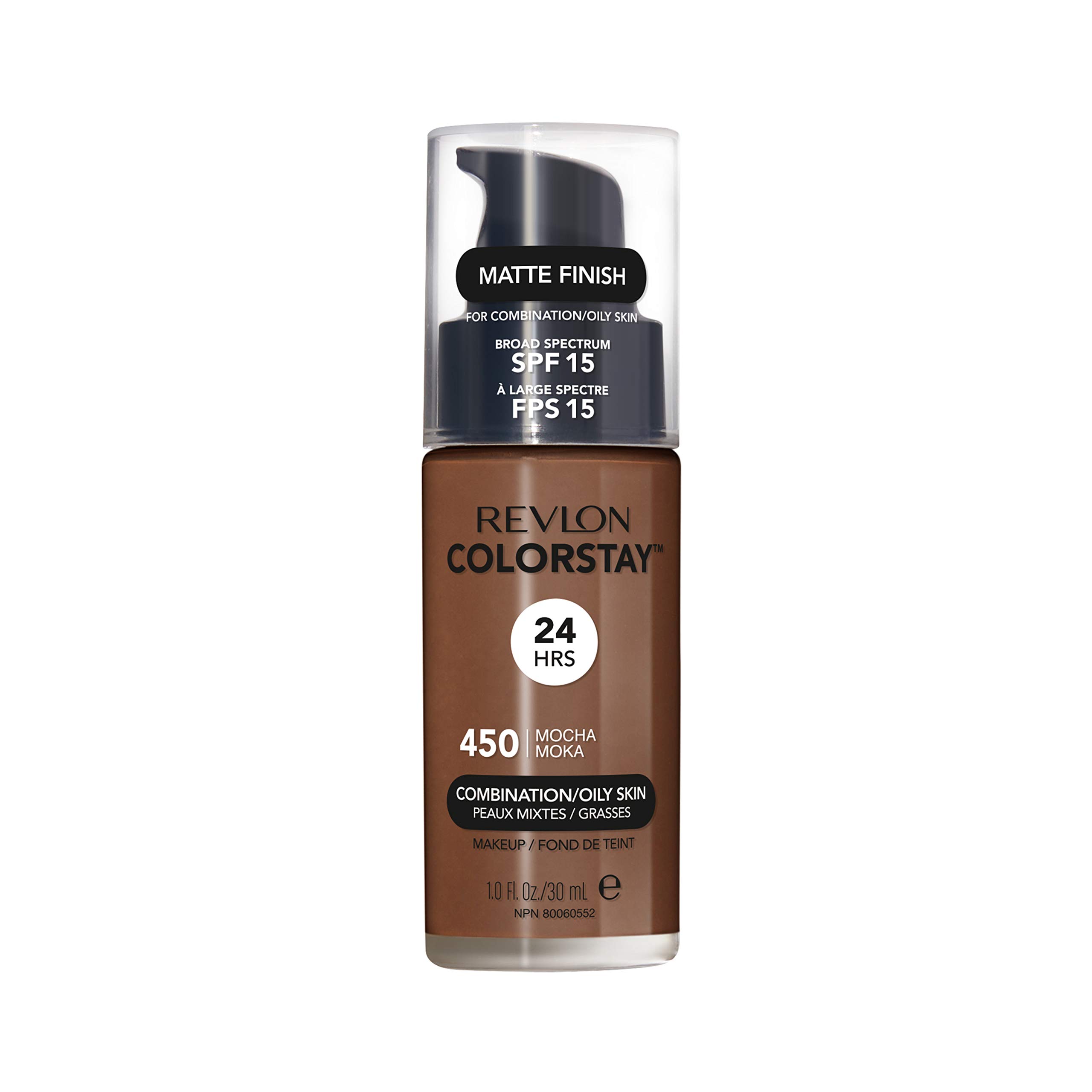 Revlon Colorstay Liquid Foundation Makeup Combination/Oily Skin SPF 15, Longwear Medium-Full Coverage With Matte Finish, Mocha (450), 30 Ml โ image 1
