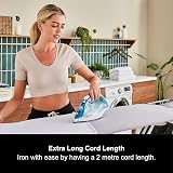 Morphy Richards Crystal Clear Steam Iron 2400W Turquoise White Ceramic Soleplate view 3