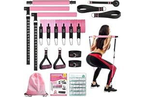 CEYOME Pilates Bar Kit with Resistance Bands for Women, Pilates Bar with Adjustment Buckle, Multifunctional Home Gym for Hip, Legs, Arm and Waist, Pilates Home Equipment for Full Body Workouts