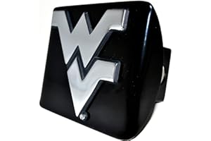 MERCEDES AMG PETRONAS West Virginia Mountaineers Black Metal Trailer Hitch Cover with Chrome Metal Logo (for 2" Receivers)