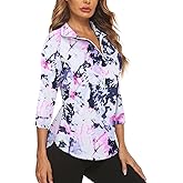 Cucuchy Style Womens Golf Shirt 3/4 Sleeve Quarter Zip Workout Tennis Tops Quick Dry UPF 50+ Shirts