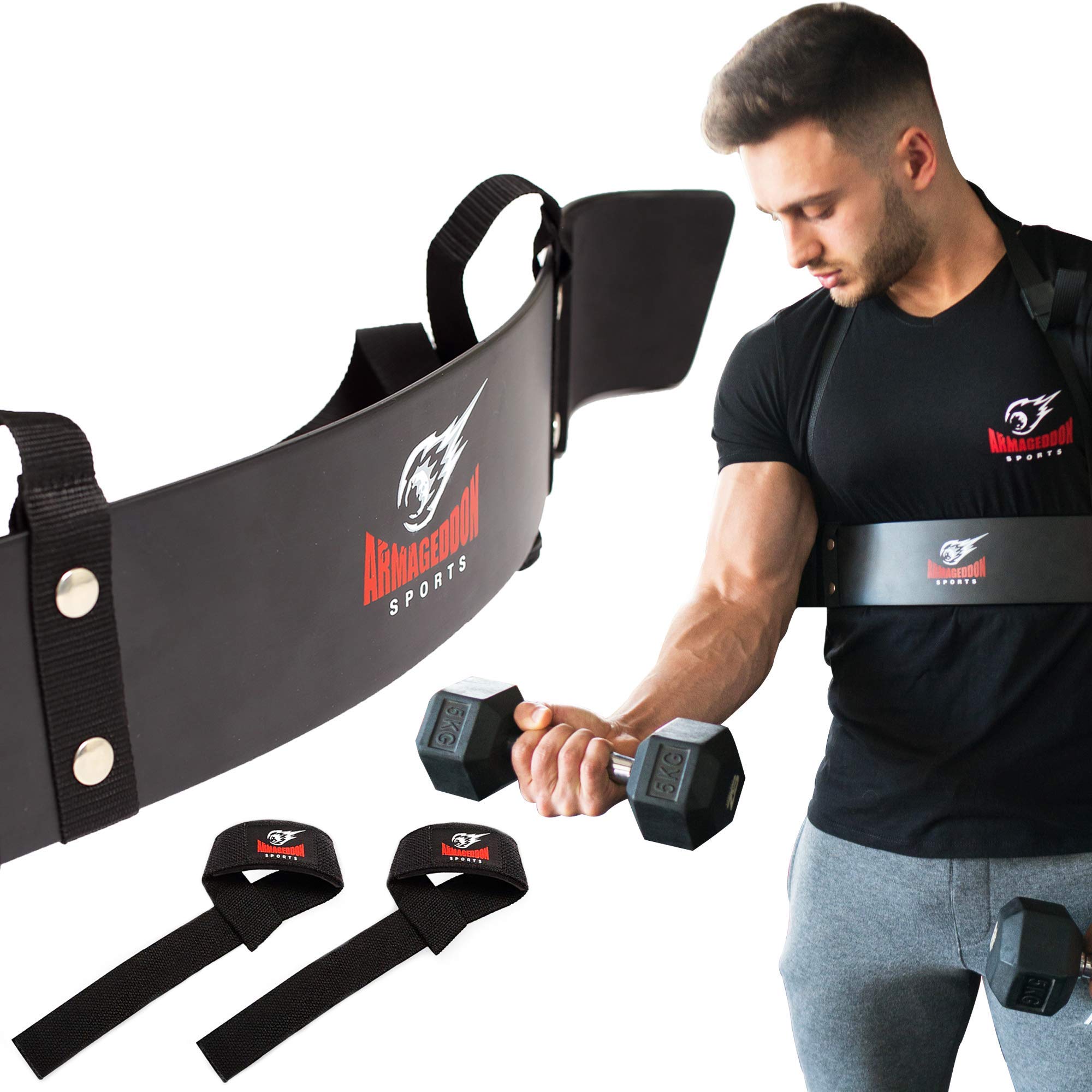 Premium Heavy Duty Arm Blaster + Premium Lifting Straps, Biceps Bomber, Arnold Biceps Isolator, Bodybuilder Heavy Duty Arm Blaster, Arm Curl Isolator, Gain Strength In Your Arms