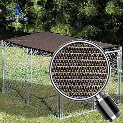 Alion Home Sun Block Dog Run & Pet Kennel Shade Cover (Dog Kennel not Included) (10' x 5', Mocha Brown)