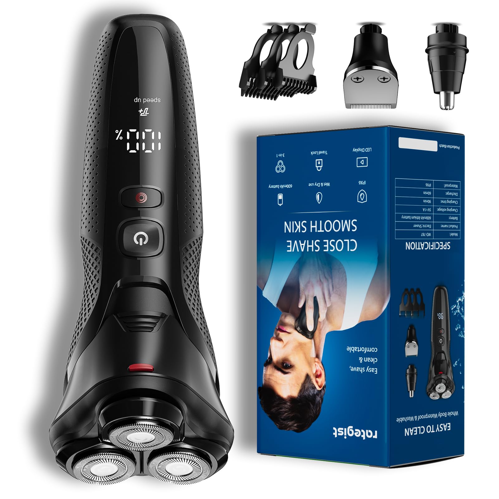 Photo 1 of (no charging cord) All-in-One Grooming Solved: The Strategist Men's Razor - Waterproof, Adjustable Speeds, with Nose & Sideburn Trimmers, Rechargeable (Deep Grey)