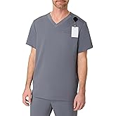 Hanes Mens Scrubs Healthcare Top, Scrub Shirt for Men, Moisture-Wicking & Odor Control, One Pocket